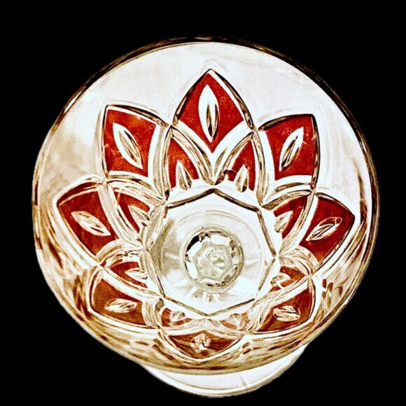 Vintage VMC Reims French Harlequin Crystal Wine Glasses Set of 3, 1 Red 2 Yellow - Picture 11 of 13